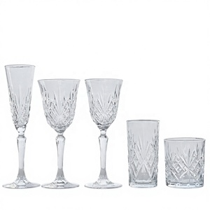 Set di Calici da <span class=keywords><strong>Vino</strong></span> Vintage in Cristallo Trasparente, Bicchieri da <span class=keywords><strong>Vino</strong></span> Rosso e Bianco con Incisioni per Matrimoni, Banchetti ed Eventi - Product Image 1