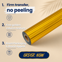 Échantillon Gratuit : Feuille Holographique Dorée pour Estampage à Froid ou à Chaud, pour Emballage Papier, Plastique, Verre, Impression, Feuille Réactive au Toner pour Plastifieuse