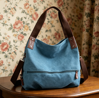 Tas Selempang Wanita Murah 100% Fashion, Bahan Kanvas, Resleting Tunggal, Lapisan Poliester, Gaya Dress, Tahan Air, Motif Huruf
