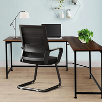 Chaise de bureau ergonomique à dossier haut en maille pour salle de conférence d'école bon marché sans roues d'attente