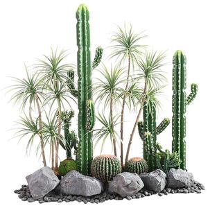 Plante Artificielle Jungle, Plantes Décoratives au Toucher Réel, Verdure pour Jardin Extérieur et Serres, Boule de Cactus Artificielle - Product Image 4