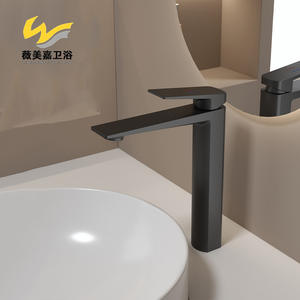 Robinet de lavabo tout en cuivre chaud/froid, à poignée unique, double commande, gris anthracite, avec cartouches en céramique et activation par levée - Product Image 1