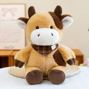 Nouvel Arrivage Peluche Vache Mignonne et Moelleuse, Modè<span class=keywords><strong>le</strong></span> Écharpe, Jouet en Peluche Adorable Vache de Dessin Animé, Coussin à Câliner pour Enfants - Product Image 3