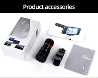 Kit d'objectif de téléphone portable Kit d'objectif de télescope optique 12X Clip universel Objectif de zoom optique pour téléphone intelligent