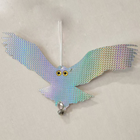 Dispositif de contrôle dissuasif d'oiseaux de pic de hibou réfléchissant suspendu pour fenêtres de maison cour de jardin extérieure