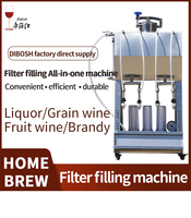 Machine de remplissage semi-automatique électrique Dibosh à 4 têtes pour whisky, vodka et vin, petite échelle, en acier inoxydable 304, 400 bouteilles/heure
