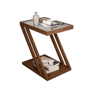 Mesa Auxiliar en Forma de Z Sante con Superficie Acrílica, para Almacenamiento, Sala de Estar, Sofá, Mesa de Noche - Product Image 4
