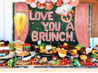Décoration Rose Doré pour Brunch et Bulles, Bannière en Aluminium avec Logo pour Fête Nuptiale, Ensemble de Ballons en Latex pour Fête Florale, Je t'aime