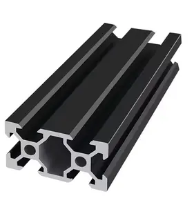 6063 profil aluminium anodisasi bingkai ekstrusi CNC profil 2040 hitam lsot untuk pencetak 3d