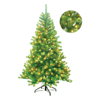 Sapin de Noël artificiel de haute qualité, écologique, à spectre complet, avec base de support, en PVC haute densité et éclairage LED