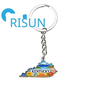 Llavero de Metal Personalizado al por Mayor con Mapa de la Bandera del Estado de <span class=keywords><strong>Kentucky</strong></span>, Estados Unidos, Souvenir de Viaje KY - Product Image 2