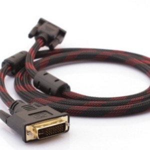 สายเคเบิล DVI 1.5M 24 + 1 พินขั้วต่อคู่สีดำสีแดงถักความเร็วสูง 1080P สำหรับจอคอมพิวเตอร์การเชื่อมต่อทีวี - Product Image 1