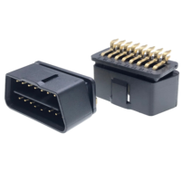 Conector OBD2 OBDII de 16 Pines para Automóvil, Color Negro, 12V 24V, Lector de Códigos para Autos, Gran Venta