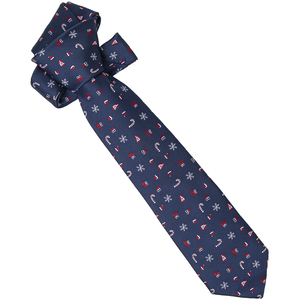 Festival divertente 100% Micro tessuto in poliestere blu <span class=keywords><strong>cravatte</strong></span> personalizzate fiaba natale fiocchi di neve <span class=keywords><strong>cappelli</strong></span> di Santa ornamento campana cravatta collo - Product Image 3