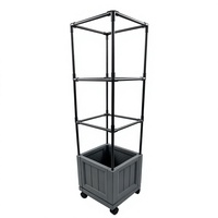 Jardinière de 12 pouces pour plantes grimpantes, à assembler et démonter, pour la culture verticale des tomates, avec cage de support, bac de plantation de jardin