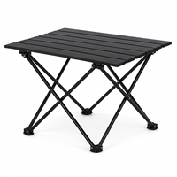 Table de camping pliable portable en acier carbone ultraléger, mini table pliante à base croisée pour la plage, le pique-nique et l'extérieur