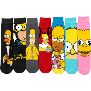 WZ134 <span class=keywords><strong>Chaussettes</strong></span> tube en coton quatre saisons pour hommes Simpson European American Cartoon Tides <span class=keywords><strong>Chaussettes</strong></span> transfrontalières pour hommes - Product Image 1