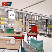 Magasins d'ameublement de haute qualité Design Linge de lit Présentoirs Ustensiles de cuisine Magasins de draps de lit Vitrine