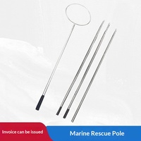Perche de sauvetage télescopique en acier inoxydable 5m pour bateaux, piscines, sauvetage aquatique, équipement de sauvetage avec anneau et crochet