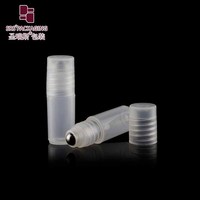 RPP(S)-3ML Translucide Clair Petit Testeur Échantillon Rouleau Bouteille Conteneur Avec Boule En Acier Capuchon Transparent Mignon Cosmétique Emballage