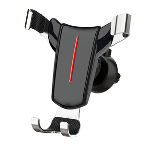Aluminium Alloy Car Phone Mount Air Vent Clip On Gravity Auto Holder For Navigation Black And Gold - Product Image 5