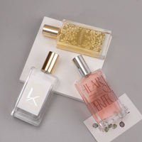 Flacon de parfum carré vide de 50 ml avec coffret Flacon de parfum en verre avec emballage en boîte