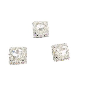Pendentif porte-clés en alliage électroplaqué, forme cœur, carré, creux, accessoires de bijoux DIY pour sangles de téléphone portable - Product Image 5