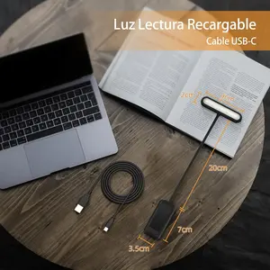 Lámpara de Lectura Blanca Recargable por USB, Luz Cálida, Blanca Fría y Luz Diurna, Portátil, Flexible, con Clip Fácil de Usar, Lámpara de Lectura Nocturna - Product Image 6