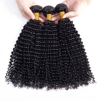 Paquets de cheveux humains Remy crépus bouclés trame vierge Afro Curly Weave Bundle avec fermeture