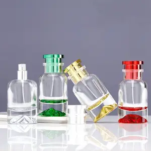 30ml 50ml 100ml Red Color Glass Perfume Bottle Ready Stock Luxury Thick Bottom Empty Glass Perfume Bottle With Lids
