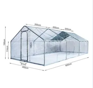 china manufacturer outdoor galvanized commercial chicken coop run for 2*3*2m hen house