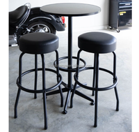 Ensemble de 3 pièces de Table de Pub, tabouret de Bar pour salle de jeux, table et chaises de pub en acier noir