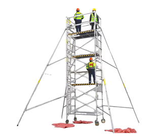 Aluminium Modern Portable Multi Function Adjustable 5.60M Mobile Tower <strong>Scaffold</strong> 1560x455mm 1.5mm-1.8mm Black Warehouse - Product Image 1