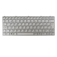 Teclado Laptop untuk Sony VAIO E11 SVE11 SVE11115ELB Keyboard Tata Letak Bahasa Inggris AS Putih dengan Bingkai Pengganti Suku Cadang Notebook