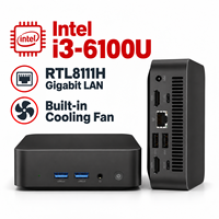 Grosir Intel Core I3 6100U 8 16GB 256 512GB Layar Ganda WiFi Win10 11 Mini PC Gaming Komputer Desktop Mikro untuk Rumah dan Kantor