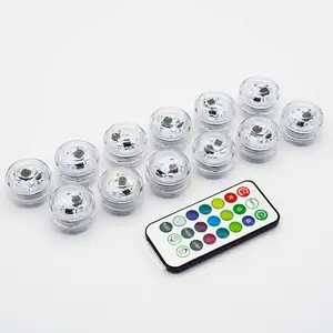 Led Lights Decoration Remote Controlled Submersible Led Light Mini Tea Light Waterproof For Vase Event Home Decor