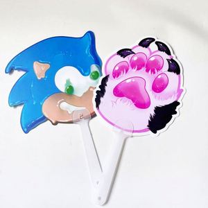 พัดพลาสติกใสแบบใหม่ พัดมือถือขนาดเล็กน่ารัก พัดสองด้าน พัดพลาสติกขนาดเล็กแบบพกพาสำหรับแฟนคลับเคป๊อป - Product Image 5