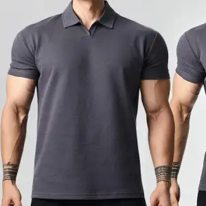 Unbuttoned polo short sleeve - gray