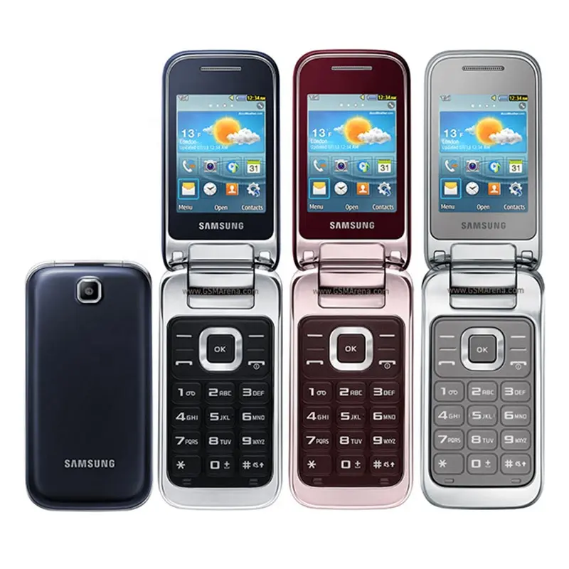 For Samsung C3592 Unlocked Dual SIM Card 3G Big Buttons 2MP Camera Flip Mobile Phones