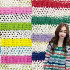 High Quality French Style Yarn Dyed Jacquard Knit Fabric Colourful Crochet Fabric for Women Casual <strong>Shirting</strong> - Product Image 4