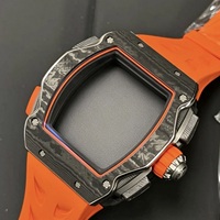 Jam tangan kronograf otomatis 1103 kualitas tinggi dengan dial skeleton tanggal besar, casing serat karbon, jam tangan hadiah olahraga pria modis.