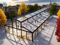 Tente d'atrium extérieure transparente moderne et élégante avec tissu en PVC pour chapiteaux de mariage, grands événements et salons professionnels