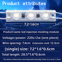 Module LED 220V 3 LED, blanc froid, module LED 110V 3 LED 2W, injection 2835, lumière publicitaire 3 LED, conforme ROHS, blanc chaud disponible