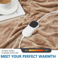 Couverture chauffante chauffante électrique Taille double avec 8 heures d'arrêt automatique Chauffage rapide-Couverture électrique Protection contre la surchauffe ultra douce