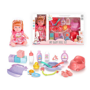Ensemble de poupées en vinyle de 12 pouces avec accessoires d'alimentation, de bain et d'apprentissage précoce, jeu de simulation pour enfants, cadeau pour parents et tout-petits - Product Image 4