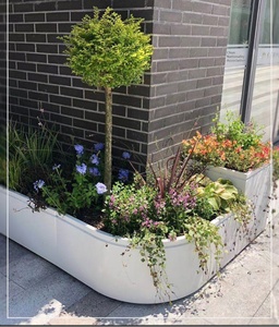 Macetas Rectangulares Grandes y Duraderas de Acero Inoxidable 304 para Uso Comercial en Exteriores en Jardines y Proyectos Municipales - Product Image 1