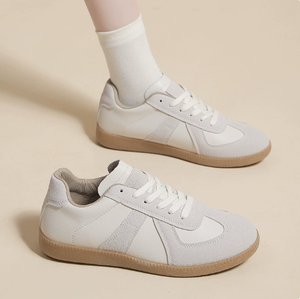<span class=keywords><strong>Zapatillas</strong></span> Deportivas Clásicas de Piel Sintética Blanca para <span class=keywords><strong>Mujer</strong></span>, Zapatos Casuales para Caminar con Suela de Goma Retro - Product Image 4