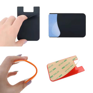 Custom Logo Fashion Colorful Silicone Rubber Adhesive Sticker Back Cover Card Holder Case Pouch For Cell Phone Card Holder - Product Image 4