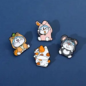 Wholesale Of New Popular Anime Cartoon Characters Doraemon Metal Badges Around Personalized Decorations