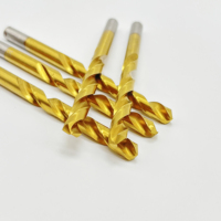 Jeu de 5 forets hélicoïdaux à tige droite 9mm HSS M2 revêtus d'étain